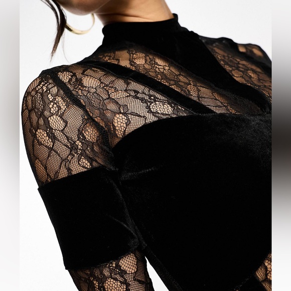 ASOS Simmi Lace & Velvet Mini Dress - Picture 4 of 4